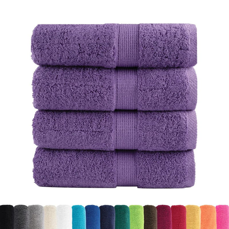 Prosoape de baie premium SOLUND, 4 buc., violet, 30x30 cm, 600 g/m²