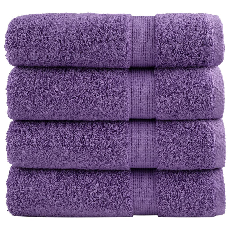 Prosoape de duș premium SOLUND 4 buc. violet 70x140 cm 600 gsm