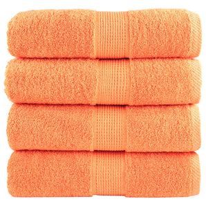 Prosoape de baie premium SOLUND, 4 buc. portocalii, 30x30 cm, 600 g/m²