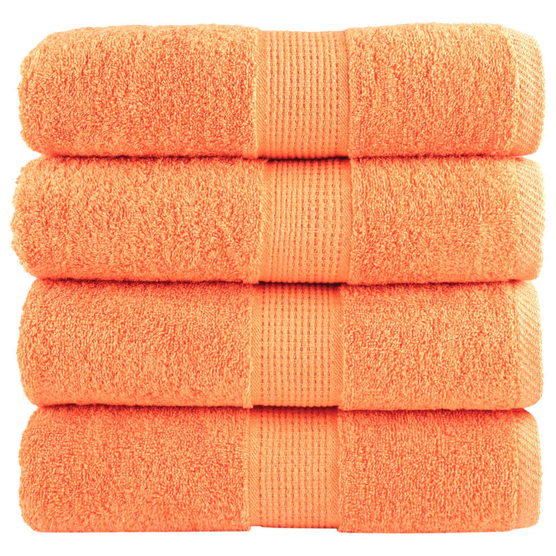 Prosoape de baie premium SOLUND, 4 buc. portocalii, 30x30 cm, 600 g/m²