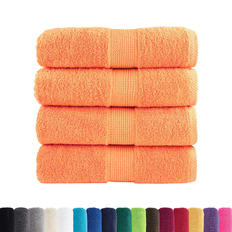 Prosoape de baie premium SOLUND, 4 buc. portocalii, 30x30 cm, 600 g/m²
