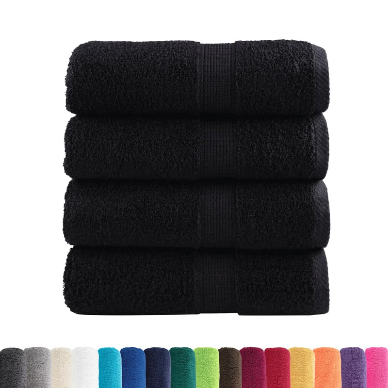 Prosoape de baie premium SOLUND, 4 buc., negru, 30x30 cm, 600 g/m²