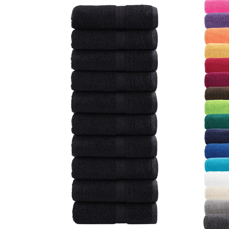 Prosoape oaspeți premium SOLUND 10 buc. negru 30x50 cm 600 gsm