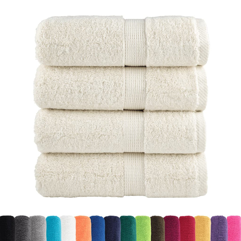 Prosoape de baie premium SOLUND, 4 buc., crem, 30x30 cm, 600 g/m²