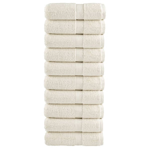 Prosoape de baie premium SOLUND, 10 buc., crem, 30x30 cm, 600 g/m²