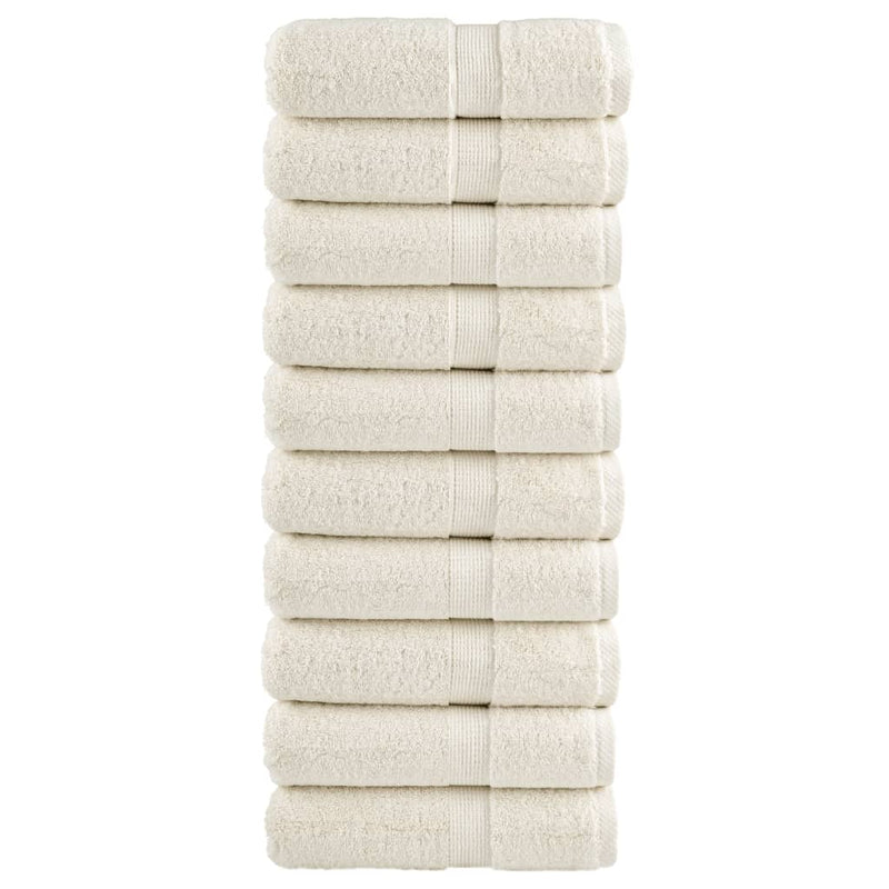 Prosoape de baie premium SOLUND, 10 buc., crem, 30x30 cm, 600 g/m²