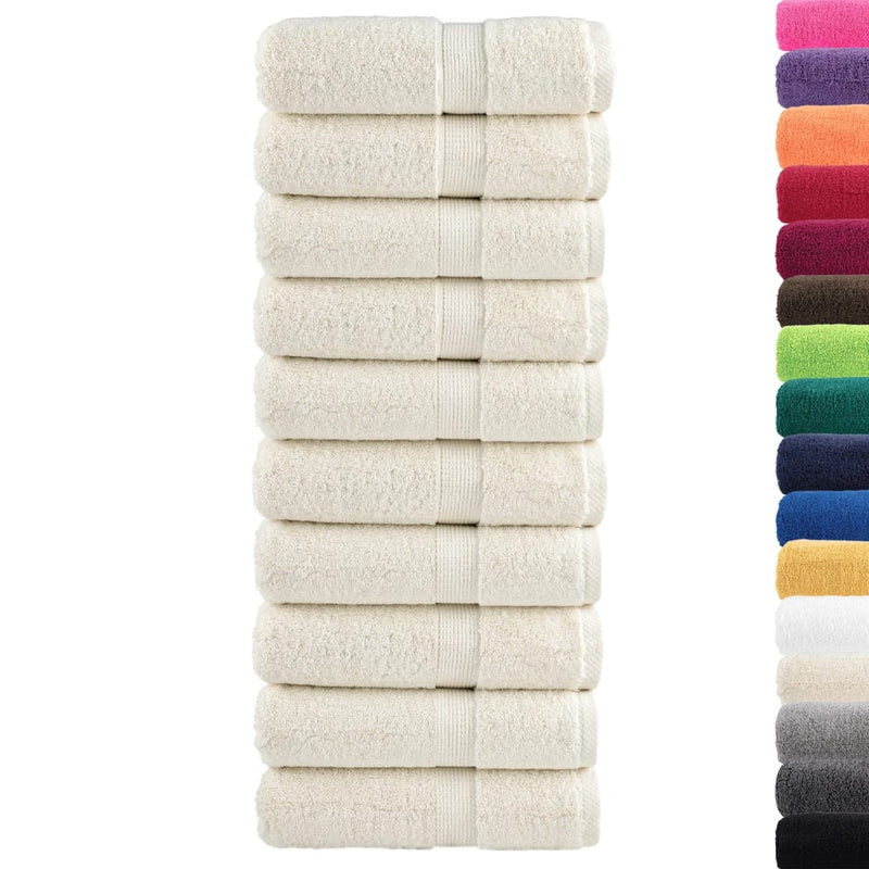 Prosoape de baie premium SOLUND, 10 buc., crem, 30x30 cm, 600 g/m²