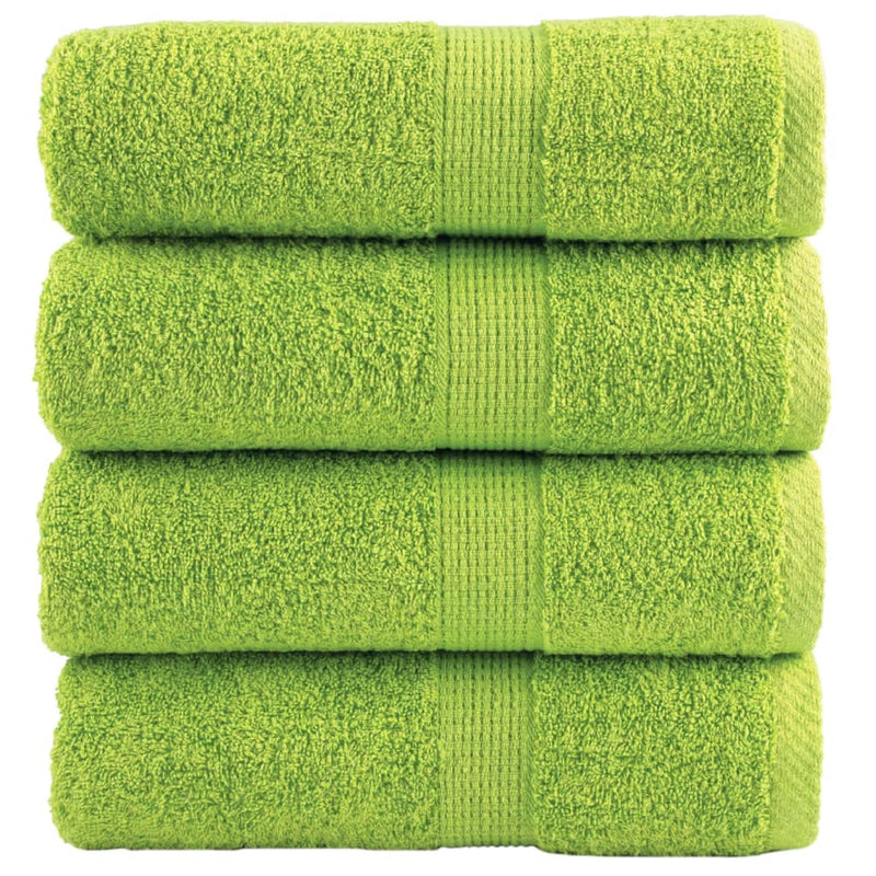 Prosoape de baie premium SOLUND, 4 buc., verde măr, 30x30 cm, 600 g/m²
