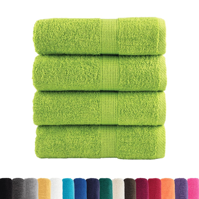 Prosoape de baie premium SOLUND, 4 buc., verde măr, 30x30 cm, 600 g/m²