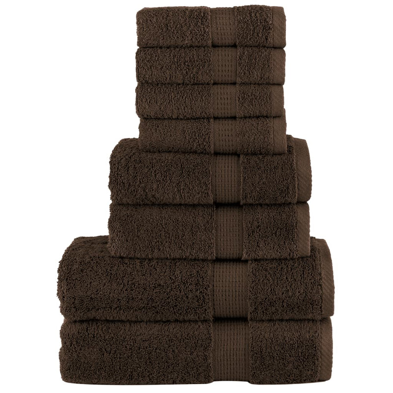 Set de prosoape premium SOLUND, 8 piese, maro, 600 g/m²