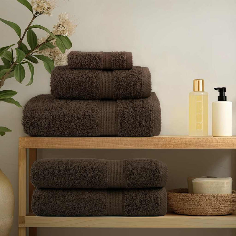 Set de prosoape premium SOLUND, 8 piese, maro, 600 g/m²