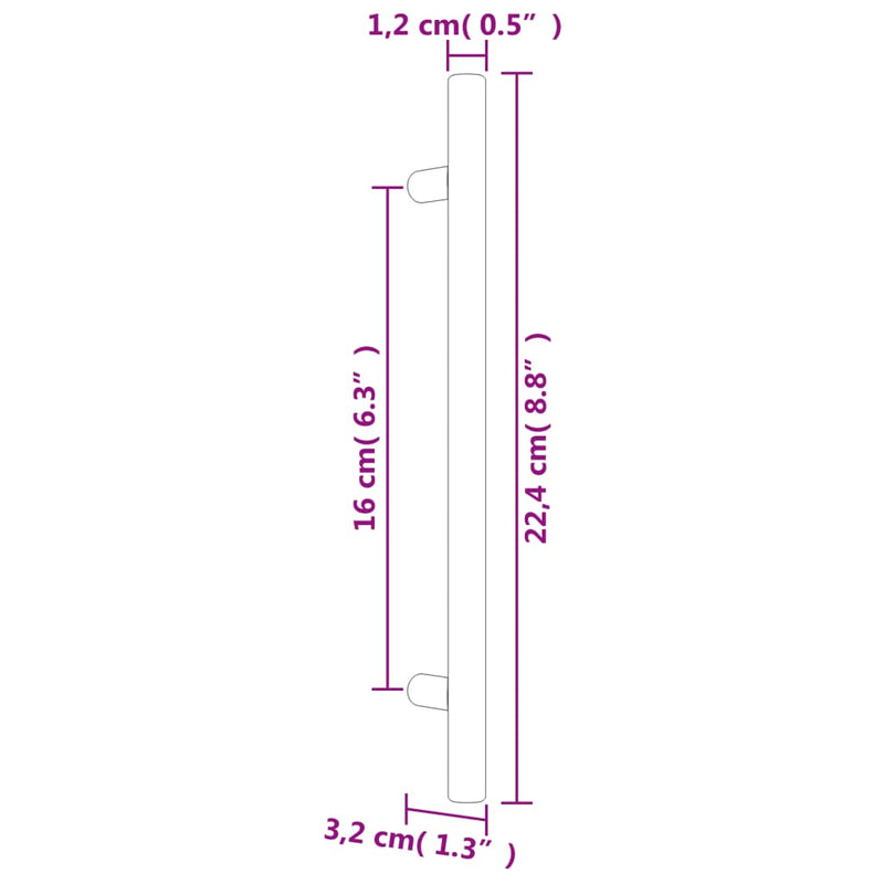 Mânere de dulap, 20 buc., auriu, 160 mm, oțel inoxidabil