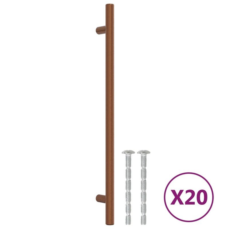 Mânere de dulap, 20 buc., bronz, 224 mm, oțel inoxidabil