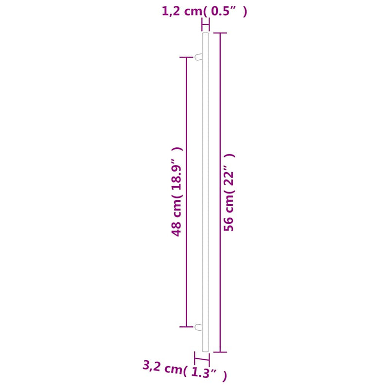 Mânere de dulap, 20 buc., bronz, 480 mm, oțel inoxidabil