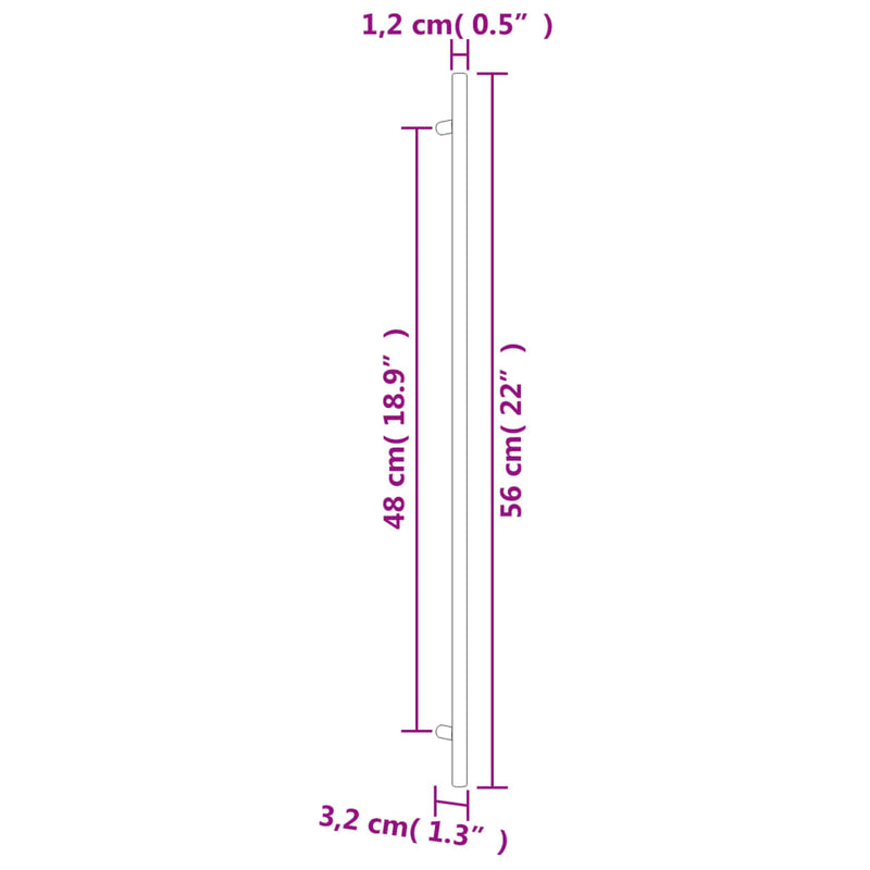 Mânere de dulap, 10 buc., bronz, 480 mm, oțel inoxidabil