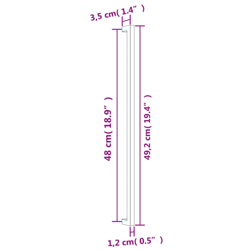 Mânere de dulap, 20 buc., auriu, 480 mm, oțel inoxidabil