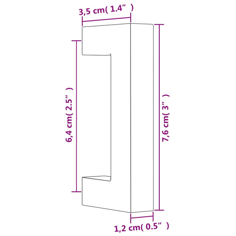 Mânere de dulap, 20 buc., negru, 64 mm, oțel inoxidabil