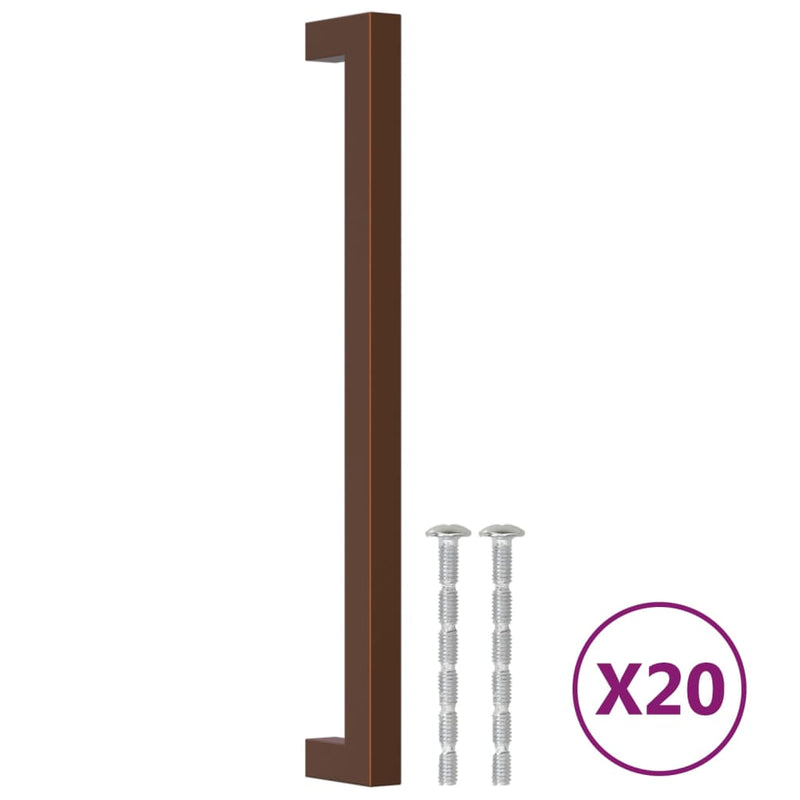 Mânere de dulap, 20 buc., bronz, 224 mm, oțel inoxidabil