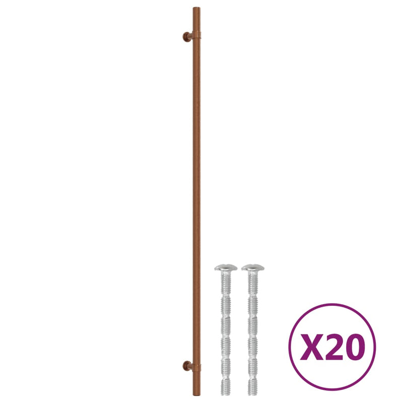 Mânere de dulap, 20 buc., bronz, 480 mm, oțel inoxidabil