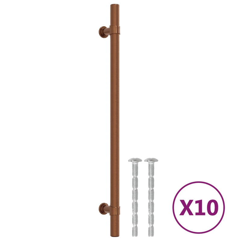 Mânere de dulap, 10 buc., bronz, 224 mm, oțel inoxidabil