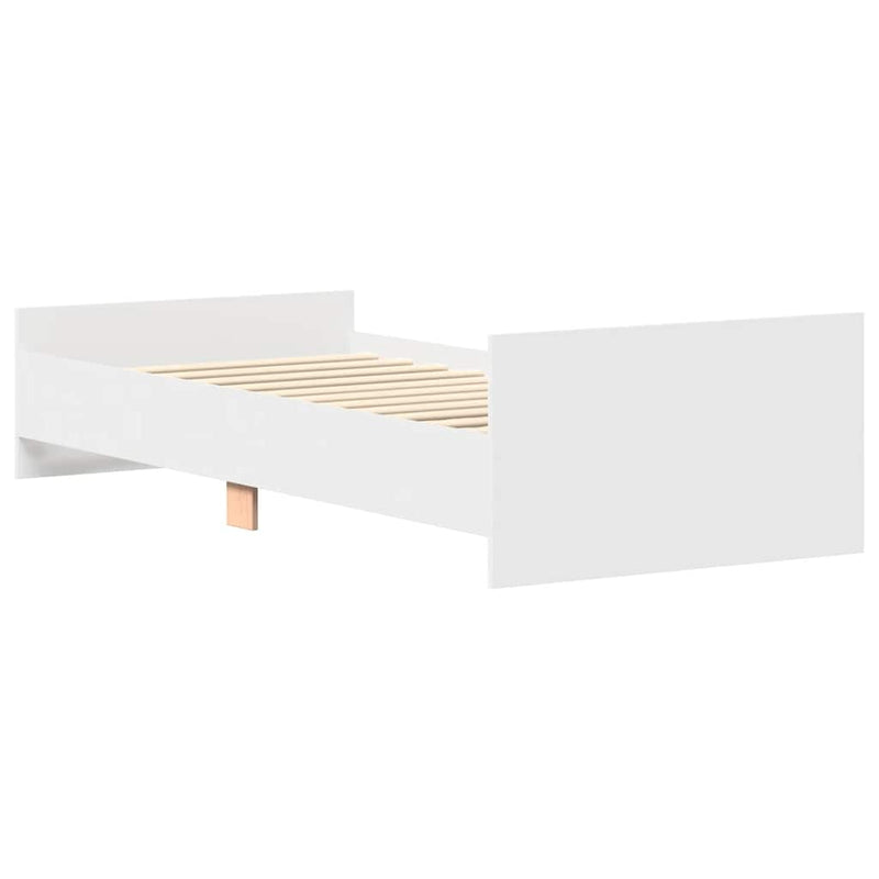 Cadru de pat, alb, 90x200 cm, lemn prelucrat