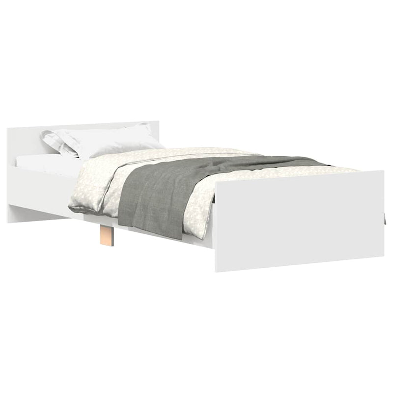 Cadru de pat, alb, 100x200 cm, lemn prelucrat