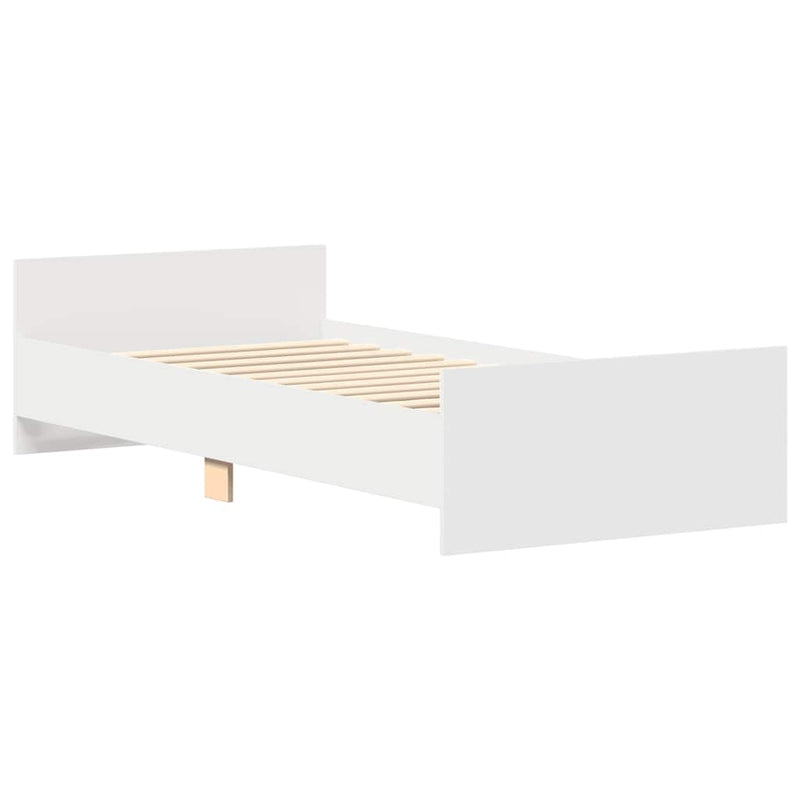 Cadru de pat, alb, 100x200 cm, lemn prelucrat