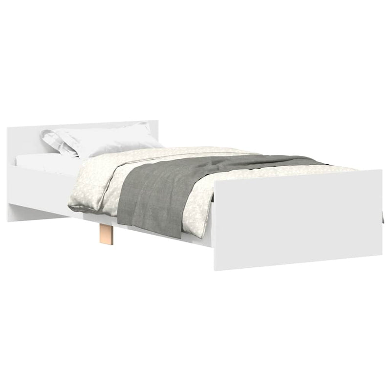 Cadru de pat, alb, 90x190 cm, lemn prelucrat