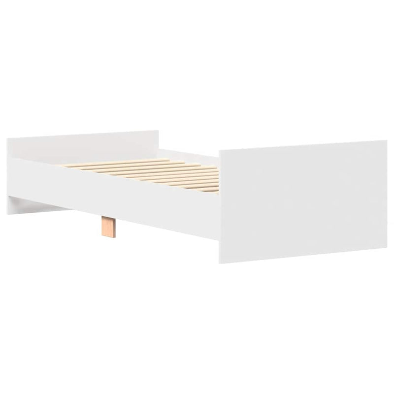 Cadru de pat, alb, 90x190 cm, lemn prelucrat