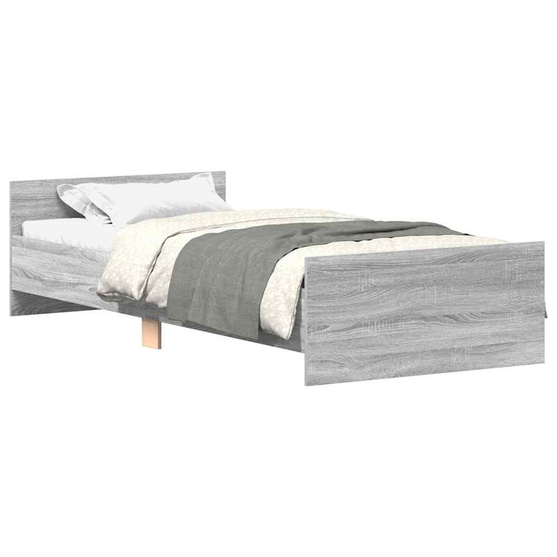 Cadru de pat mic single sonoma gri 75x190 cm lemn prelucrat