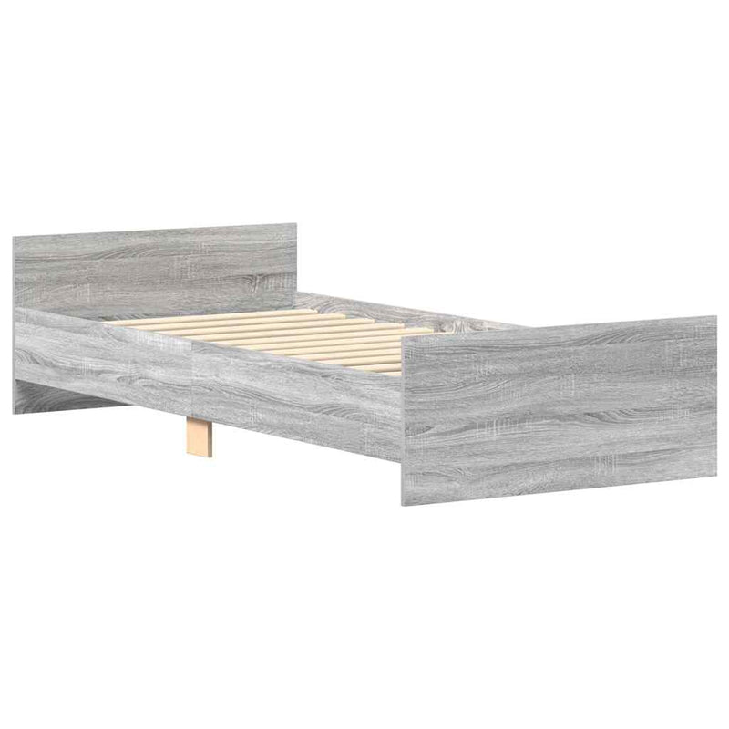 Cadru de pat mic single sonoma gri 75x190 cm lemn prelucrat