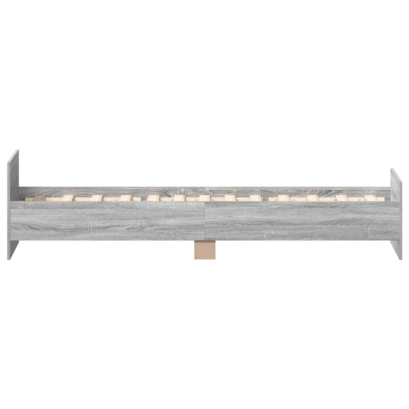 Cadru de pat mic single sonoma gri 75x190 cm lemn prelucrat