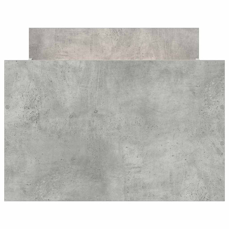 Cadru de pat cu tăblie la cap/picioare, gri beton, 100x200 cm