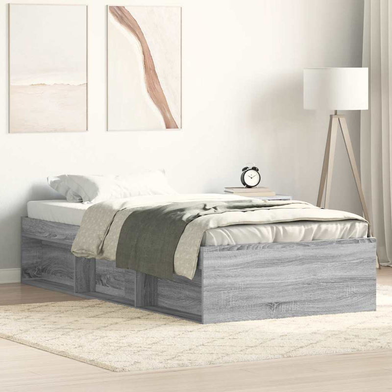 Cadru pat, sonoma gri, 90 x 200 cm