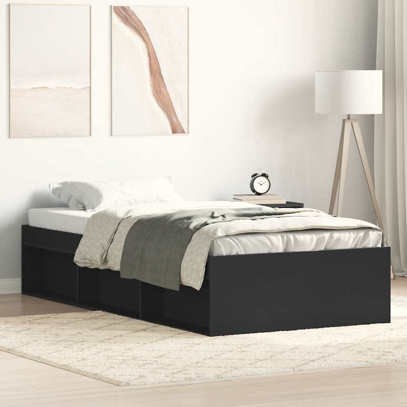 Cadru pat, negru, 100x200 cm