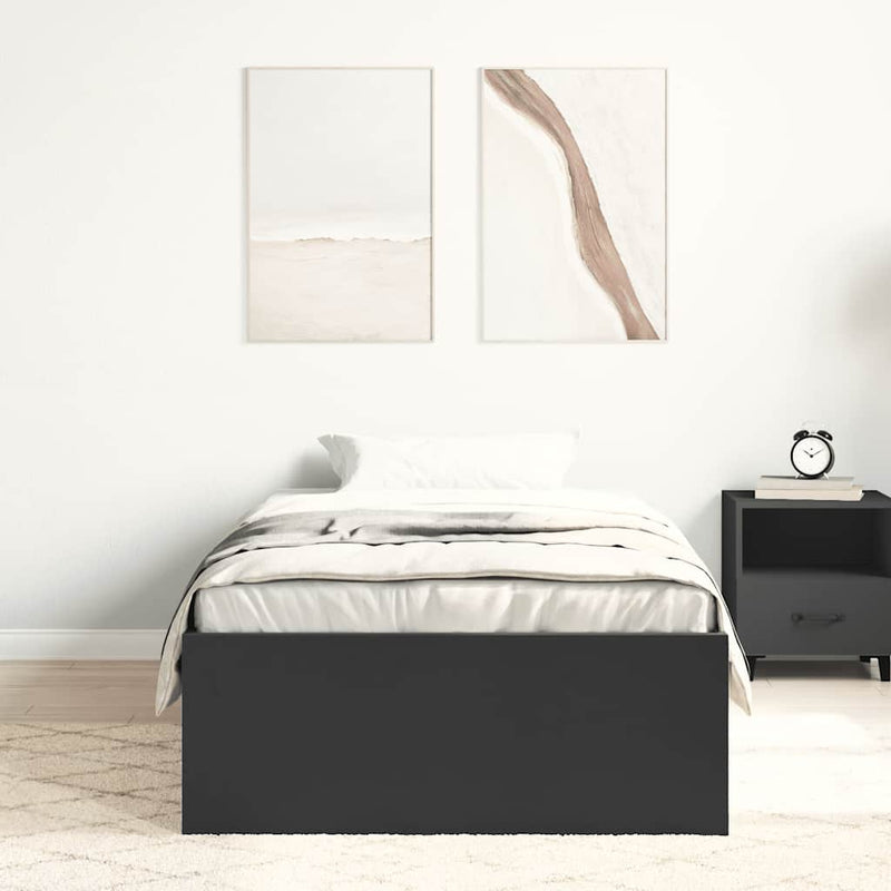 Cadru pat, negru, 90x190 cm