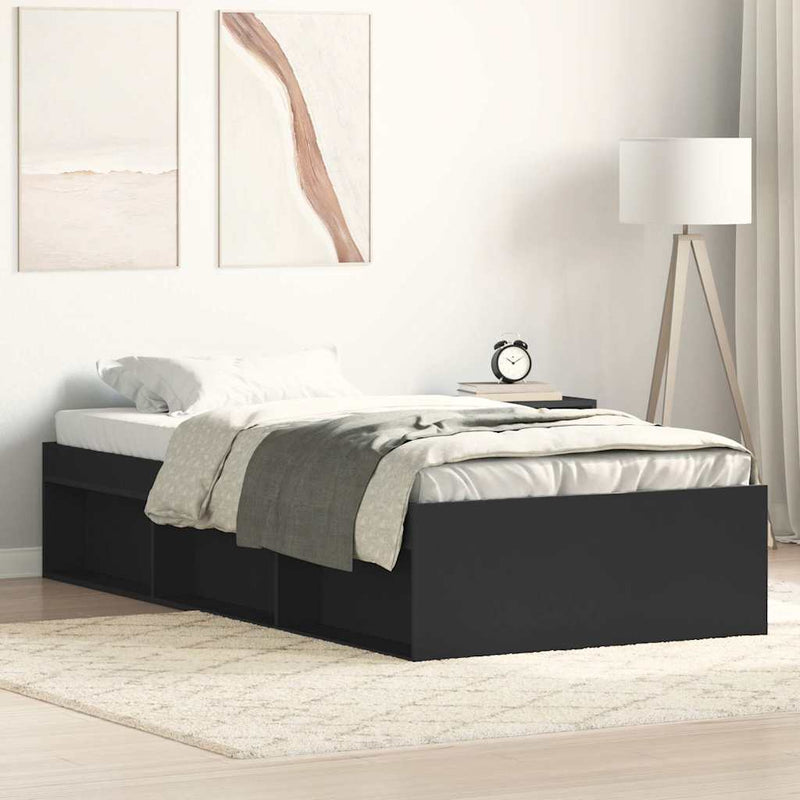 Cadru pat, negru, 90x190 cm