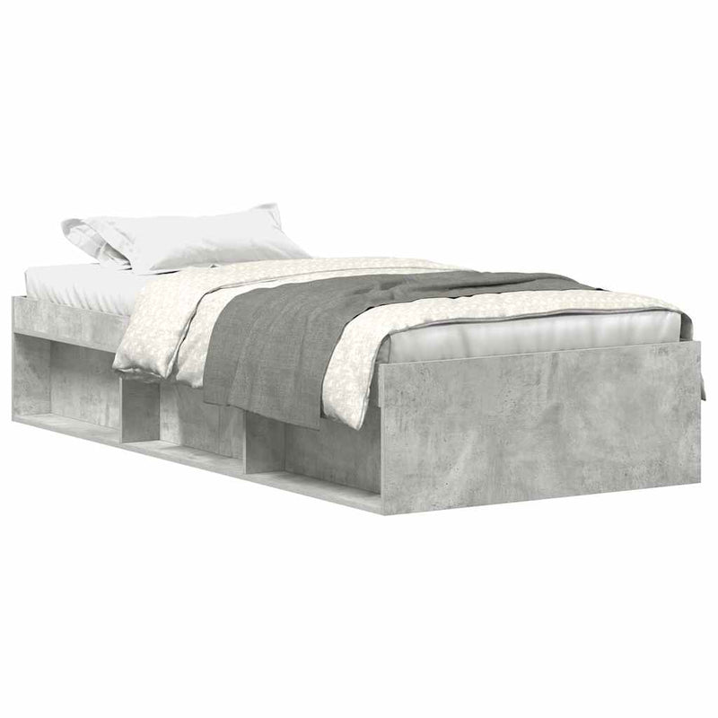 Cadru pat, gri beton, 90x190 cm
