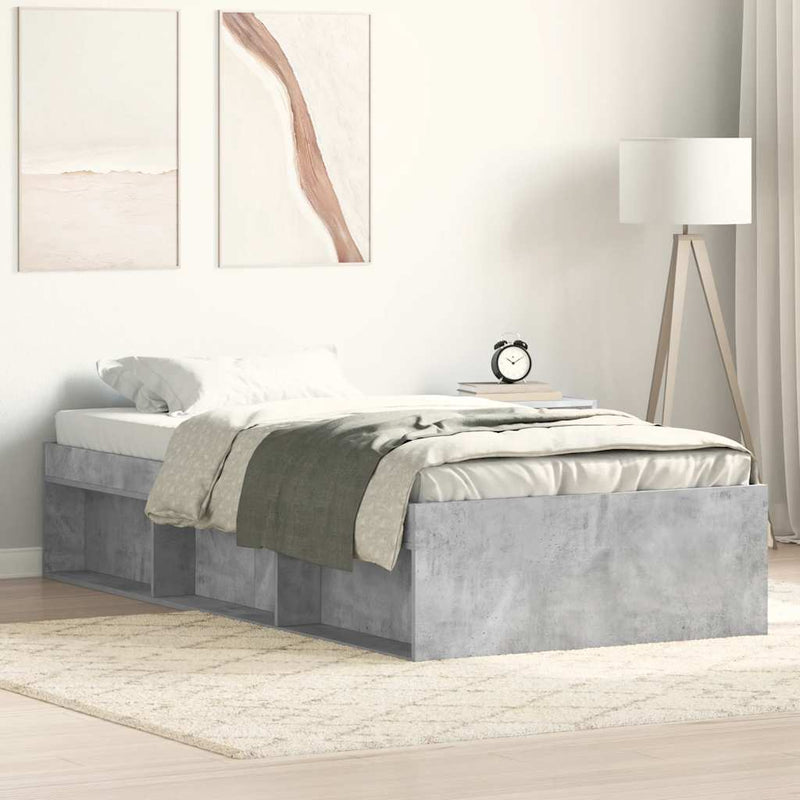Cadru pat, gri beton, 90x190 cm