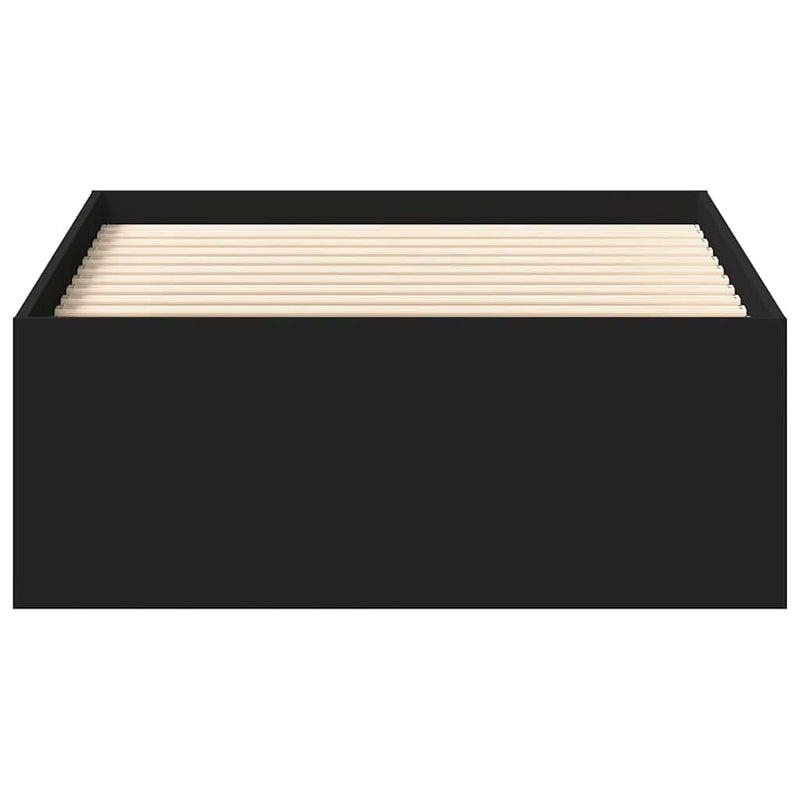 Cadru de pat mic single, negru, 75x190 cm