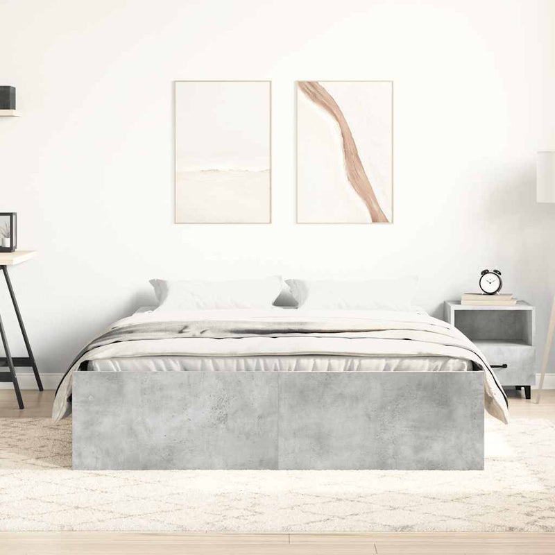 Cadru de pat, gri beton, 120x200 cm