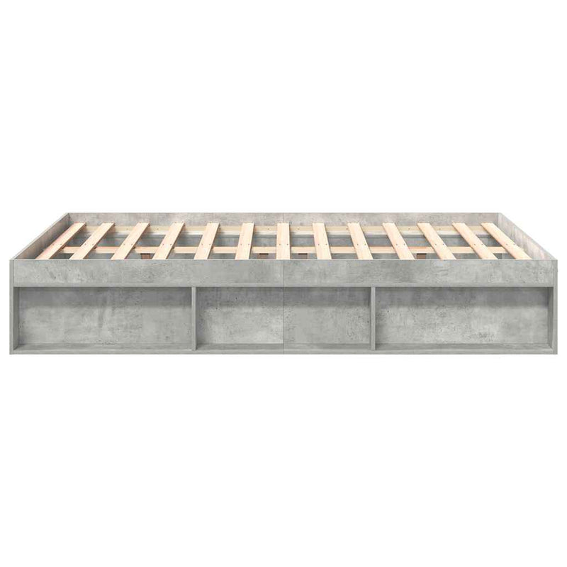 Cadru de pat, gri beton, 140x200 cm