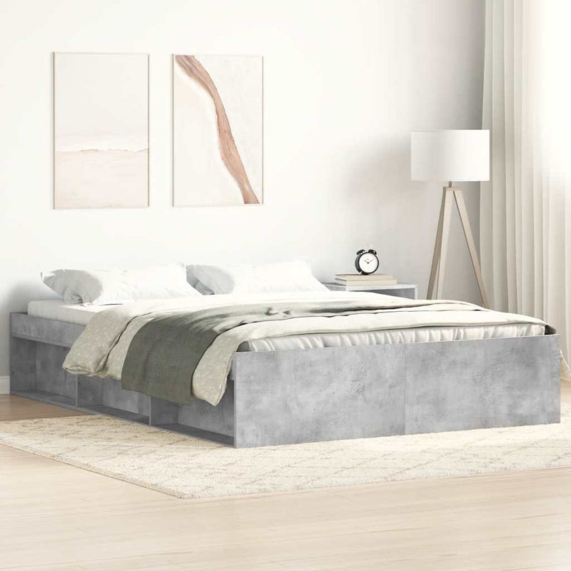 Cadru de pat, gri beton, 140x200 cm