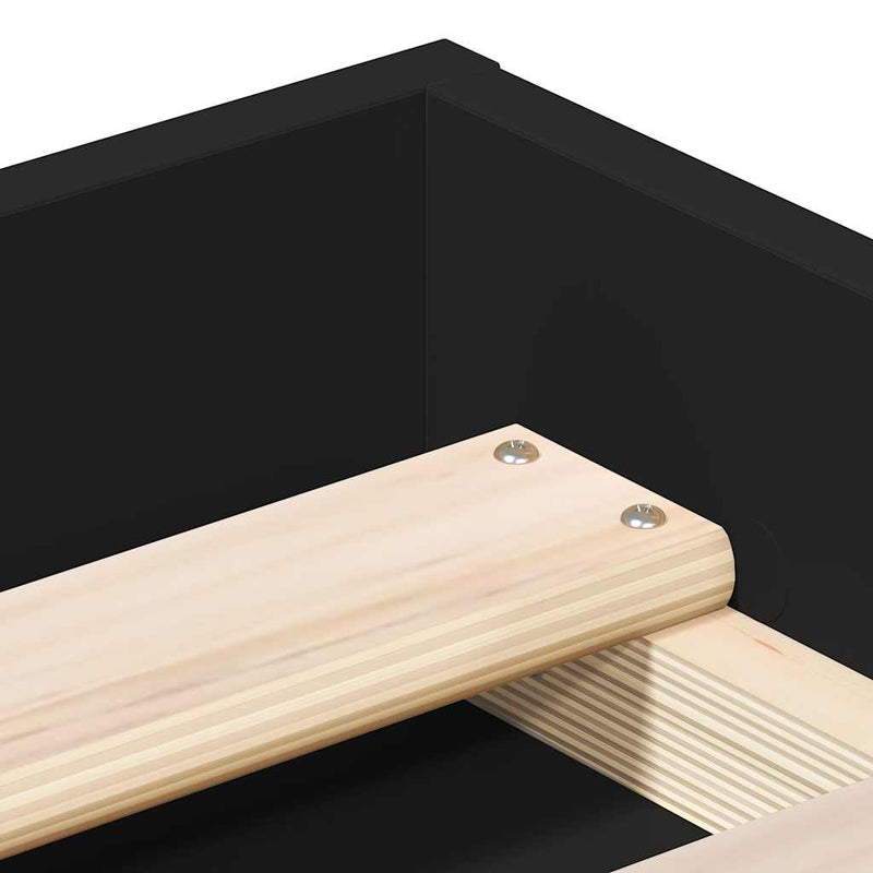 Cadru pat, negru, 180x200 cm, Super King Size