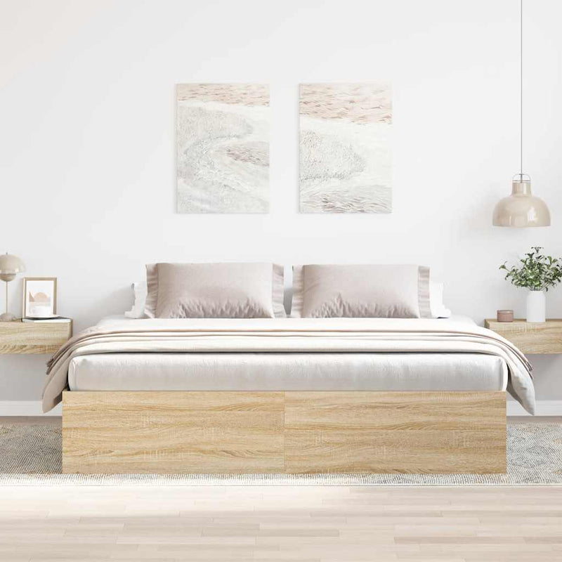 Cadru pat, stejar sonoma, 180x200 cm, Super King Size