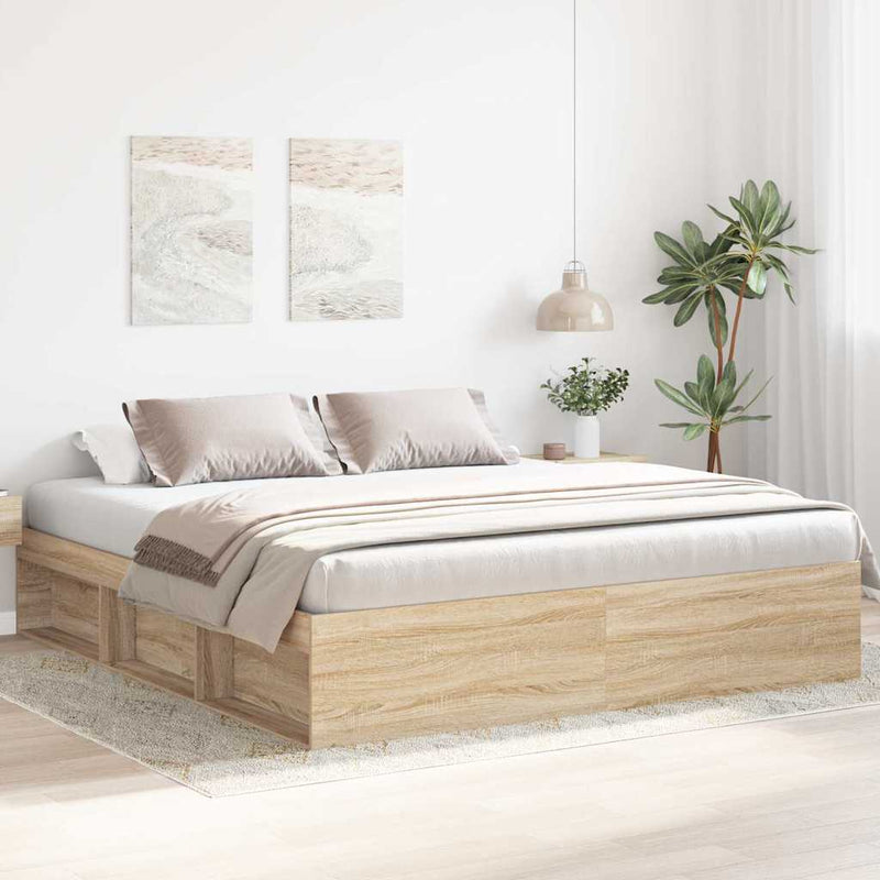 Cadru pat, stejar sonoma, 180x200 cm, Super King Size