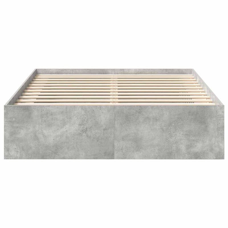 Cadru de pat, gri beton, 140x190 cm