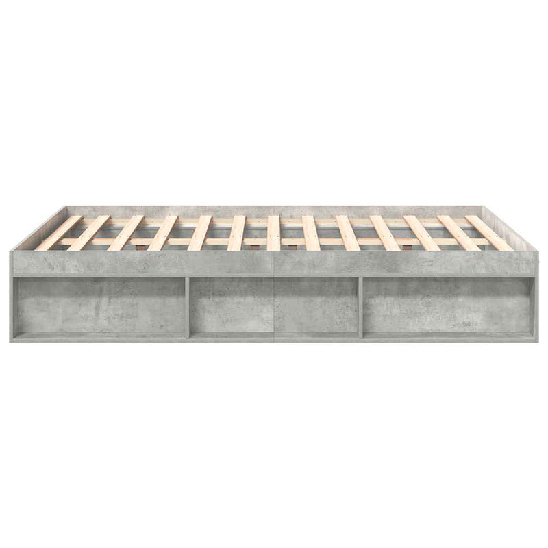 Cadru de pat, gri beton, 140x190 cm