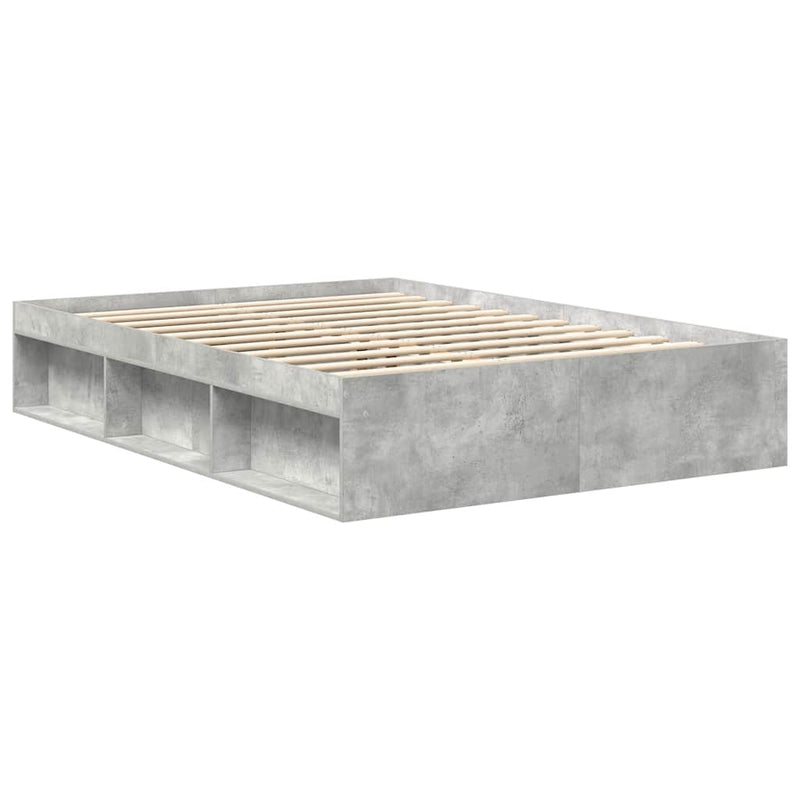 Cadru de pat, gri beton, 140x190 cm