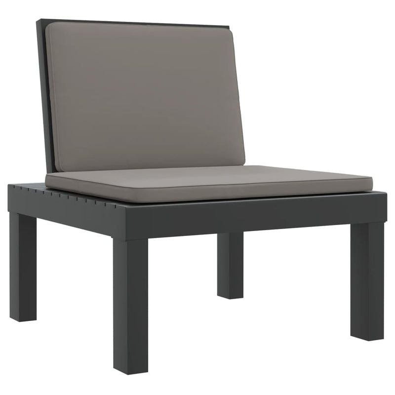Set mobilier de grădină cu perne, 3 piese, antracit, PP